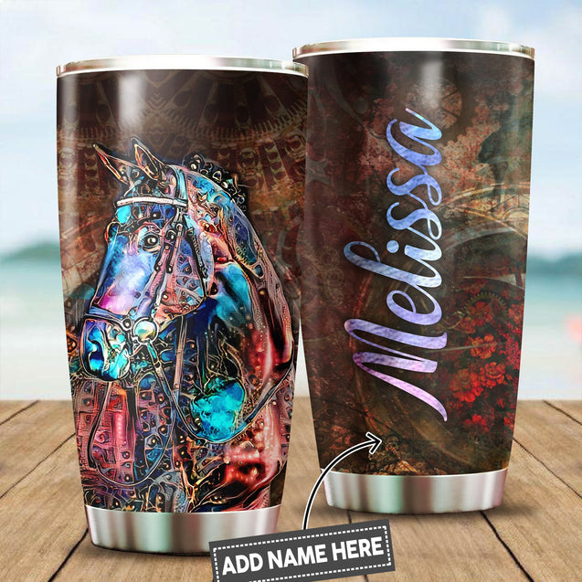 Horse Custom Name Stainless Steel Tumbler 20oz