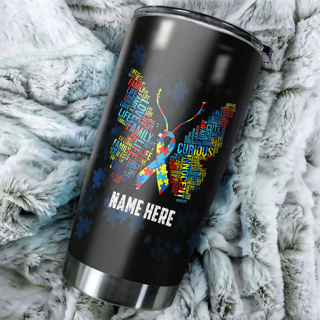 Autism Awareness Stainless Steel Tumbler  Custom Name XT PD09012106