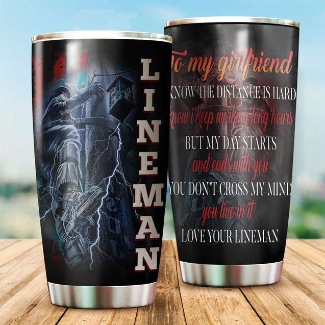 Premium Personalized To My Girlfriend Lineman Tumbler MEI