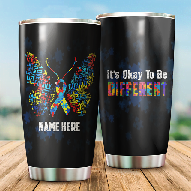 Autism Awareness Stainless Steel Tumbler  Custom Name XT PD09012106