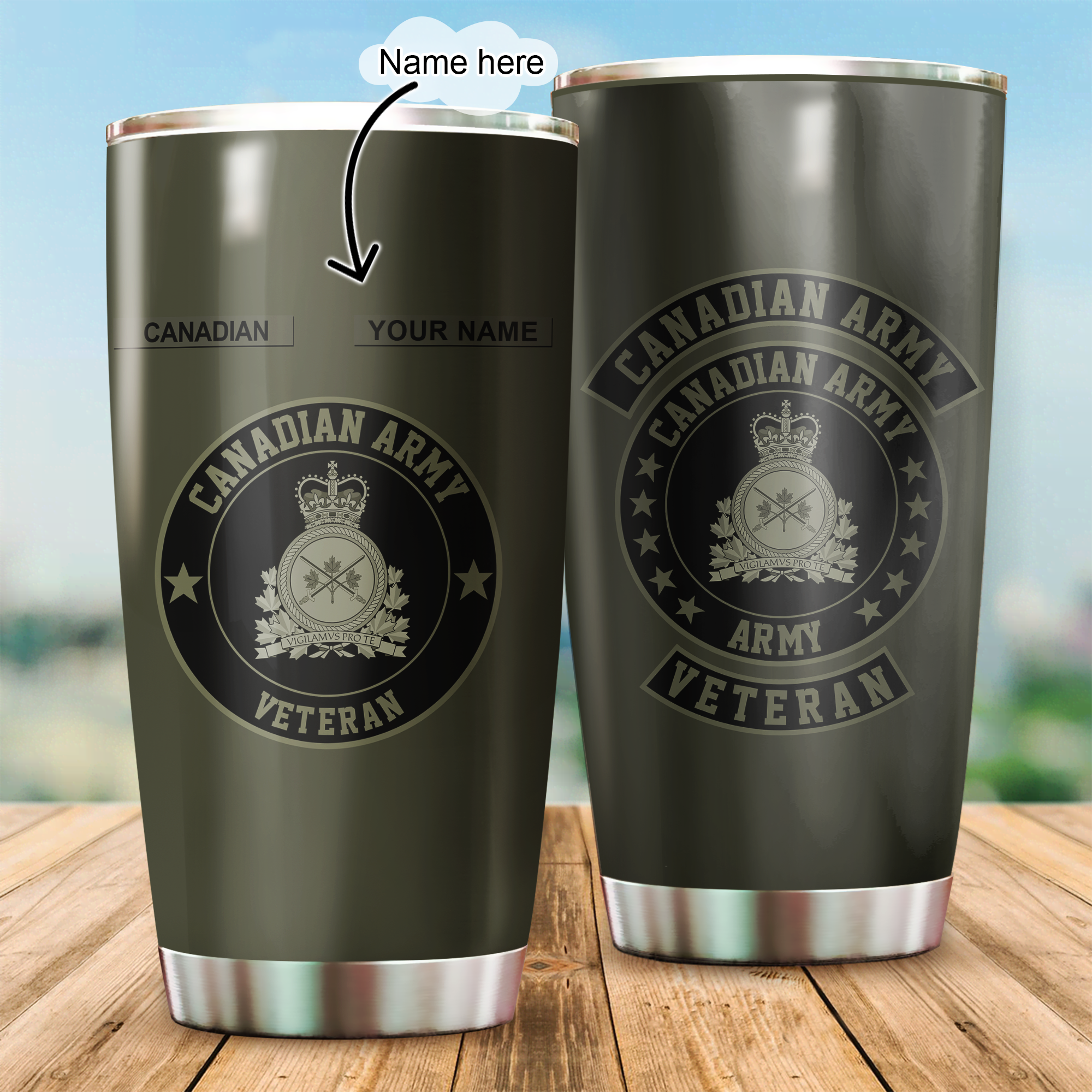 Personalized Name XT Canadian Veteran  Stainless Steel Tumbler 04032105.CXT