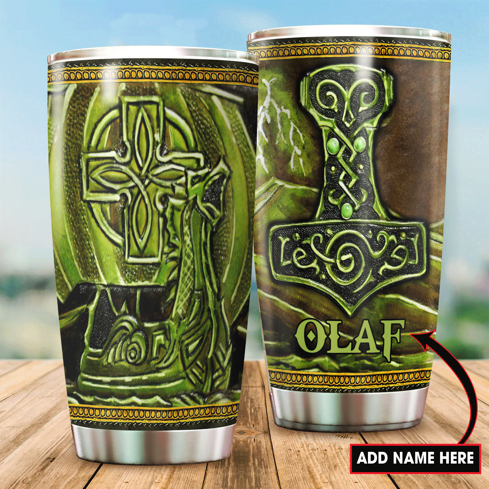 Customized Name Viking Steel Tumbler