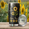 Customize Name Sunflower Stainless Steel Tumbler To My Wife