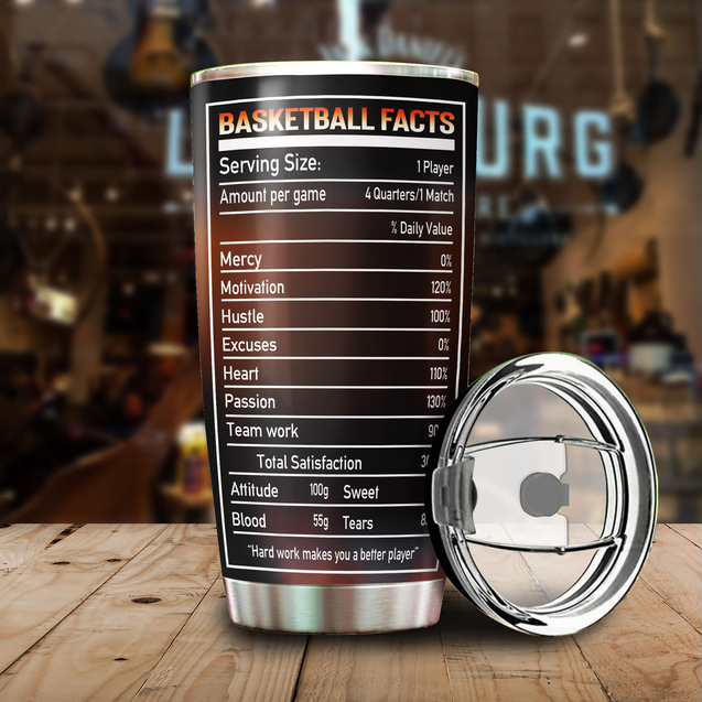 Premium Basketball Fact Personalized Stainless Steel Tumbler