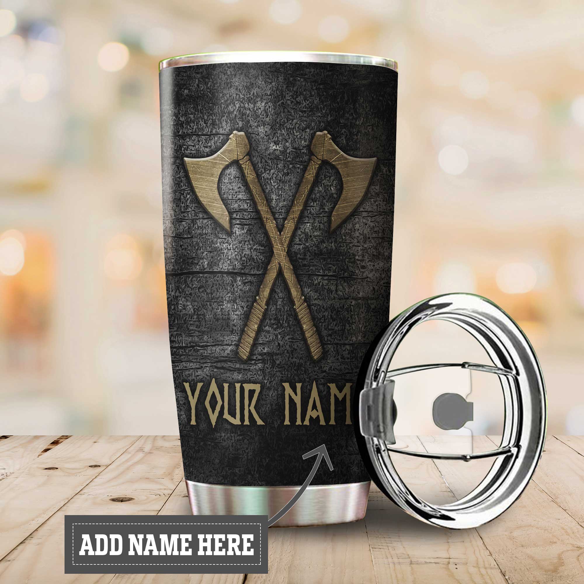 Customized Name Viking Steel Tumbler