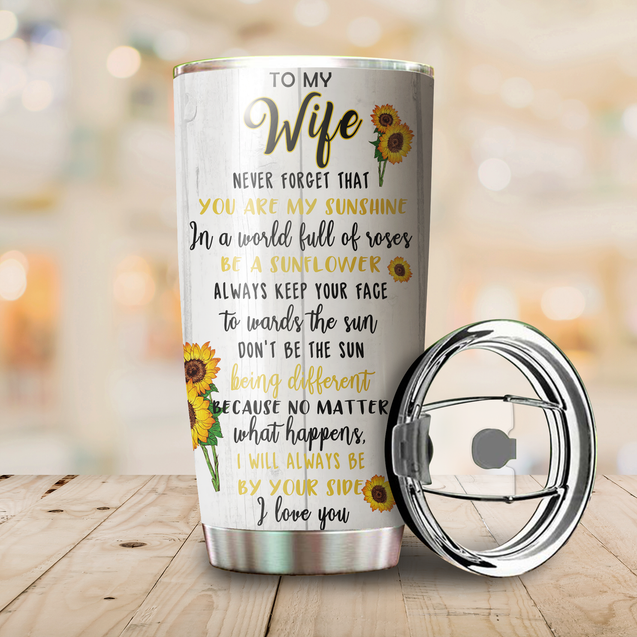 Customize Name Sunflower Stainless Steel Tumbler You Are My Sunshine