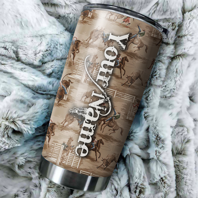 Personalized Name Rodeo Stainless Steel Tumbler Rodeo Pattern