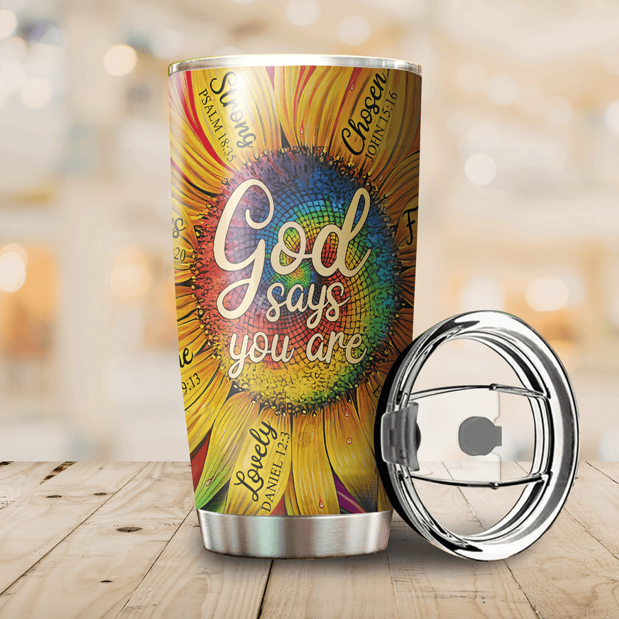 jesus-Daisy God Say You Are Personalized Name Stainless Steel Tumbler 20Oz DA20052102