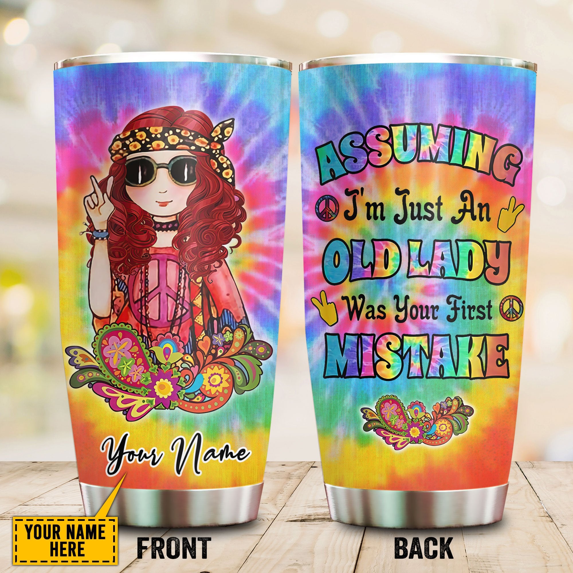 Customize Name Hippie Stainless Steel Tumbler NTN10052103