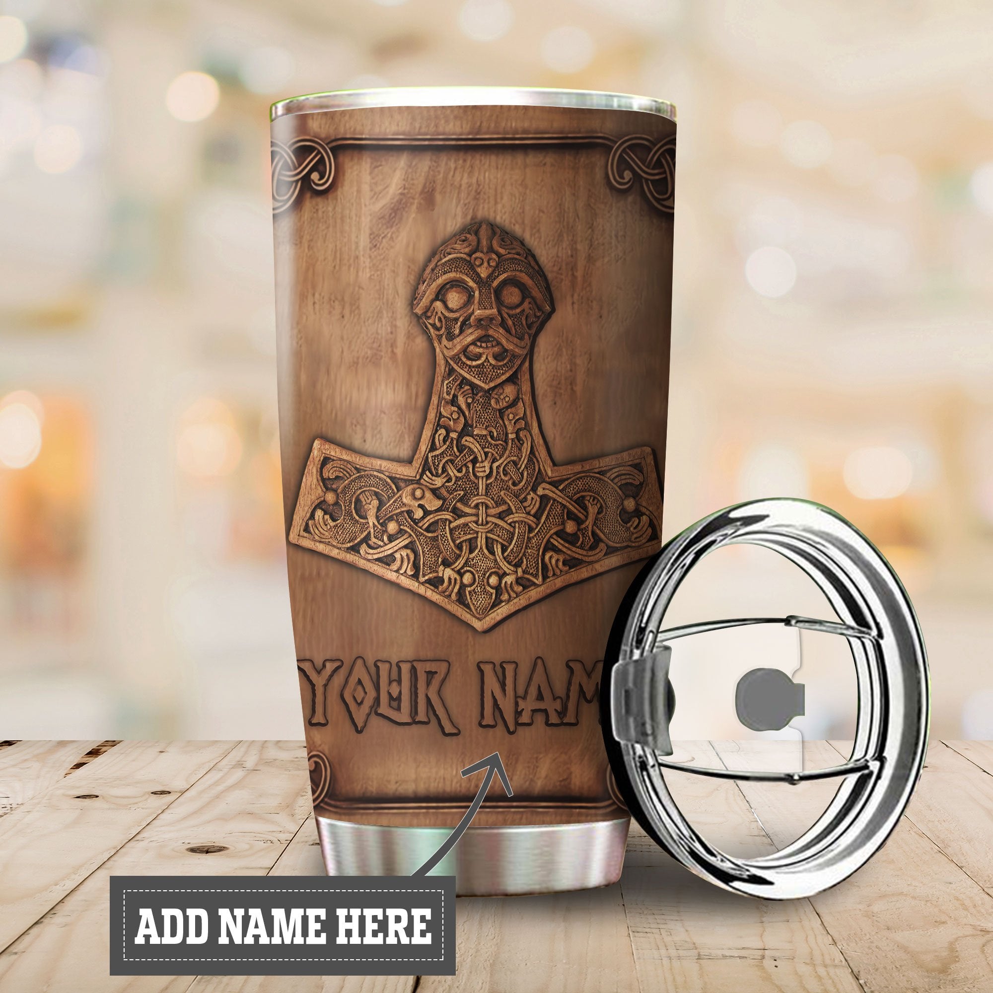 Customized Name Viking Steel Tumbler