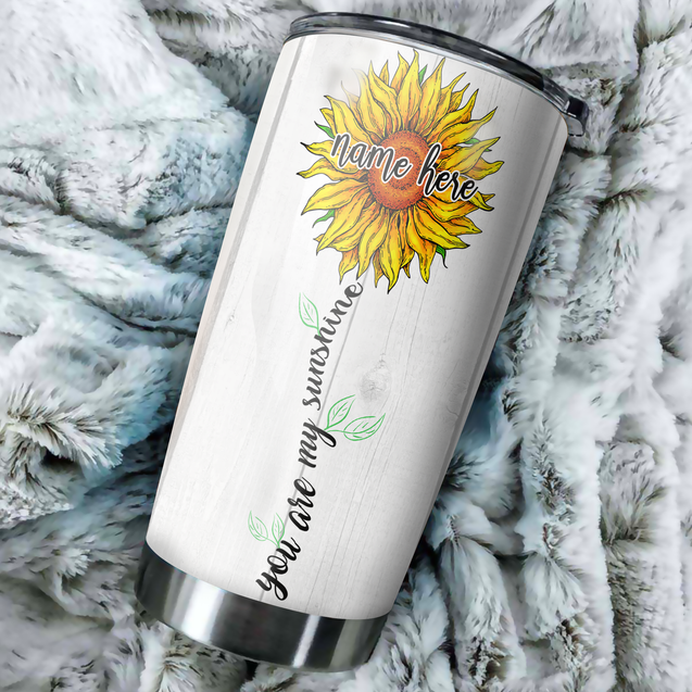 Customize Name Sunflower Stainless Steel Tumbler You Are My Sunshine