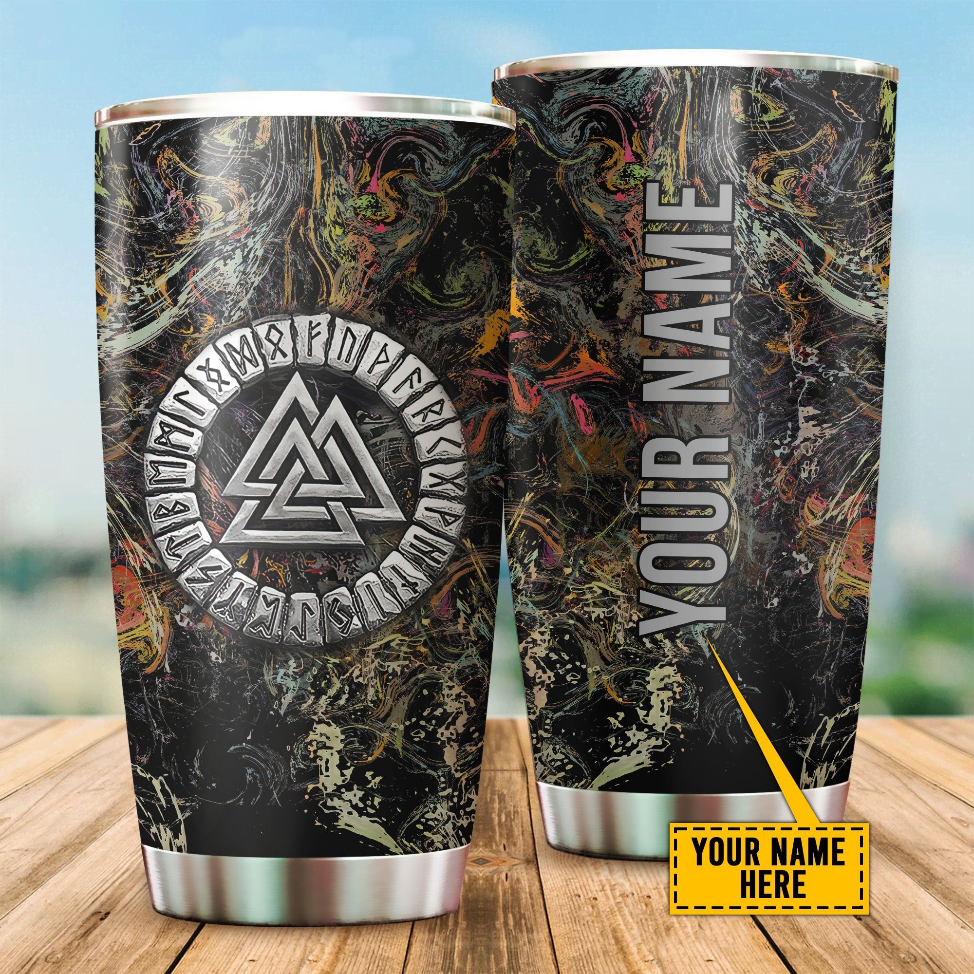 Customized Name Viking Steel Tumbler
