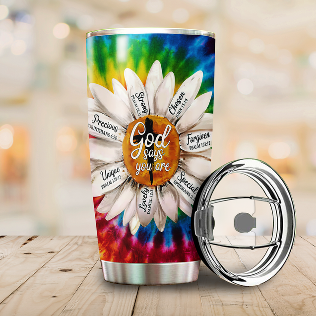 Jesus-Daisy God Say You Are Personalized Name Stainless Steel Tumbler 20Oz