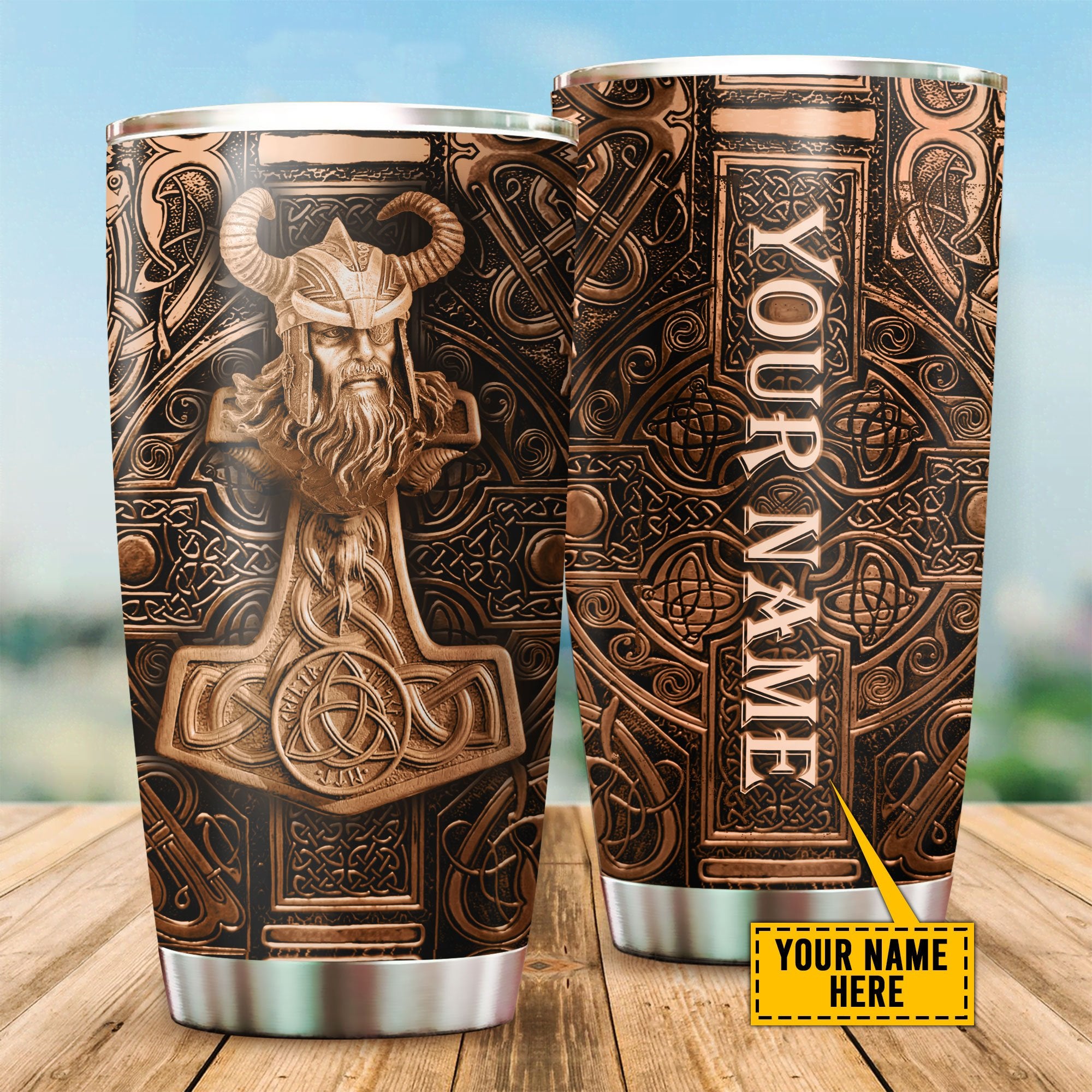 Customized Name Viking Steel Tumbler