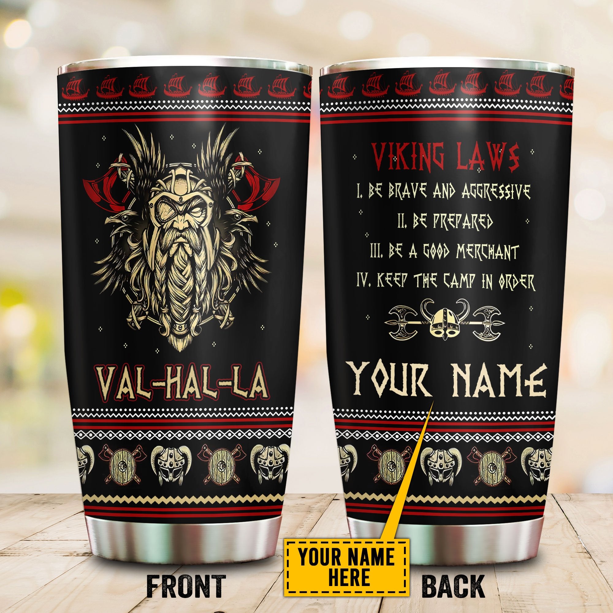 Customized Name Viking Steel Tumbler
