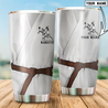 Customize Name Karate Steel Tumbler For Men And Women