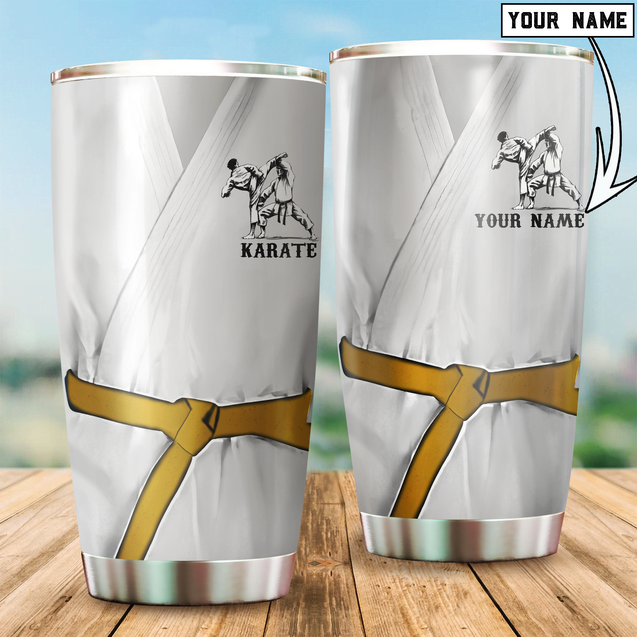 Customize Name Karate Steel Tumbler For Men And Women