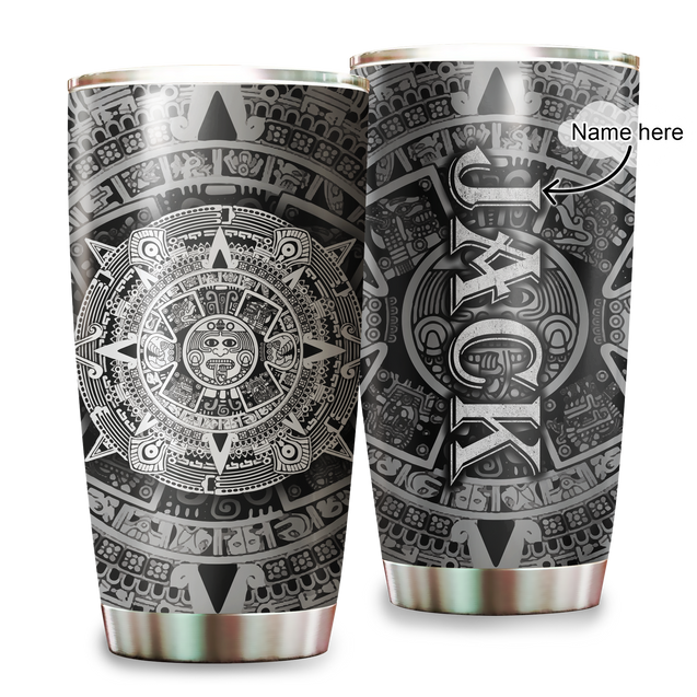 Aztec Mexico Custom Name Stainless Steel Tumbler 20Oz