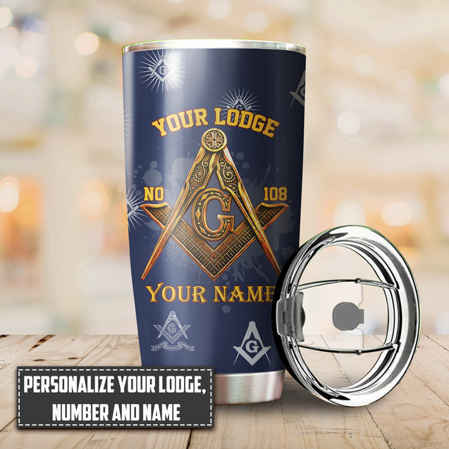 Freemason  Stainless Steel Tumbler Personalized Lodge, Name, Number XT TNA25022104