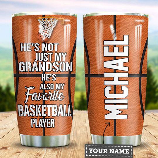 Premium Personalized Basketball To My Grandson Stainless Steel Tumbler