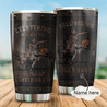 Personalized Name Bull Riding Stainless Steel Tumbler Wood Texture Ver 3