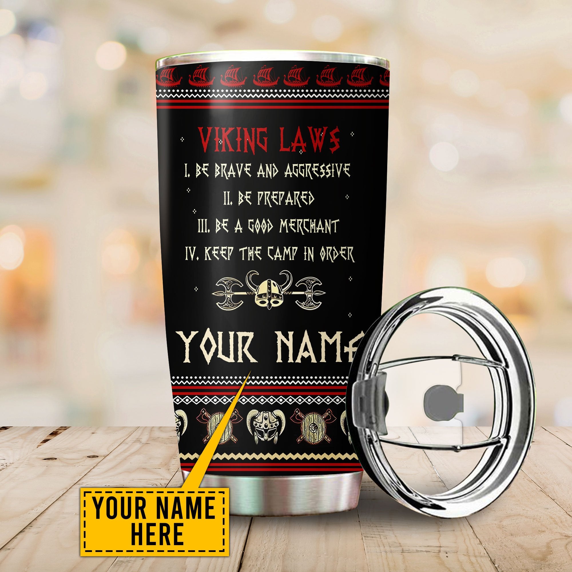 Customized Name Viking Steel Tumbler