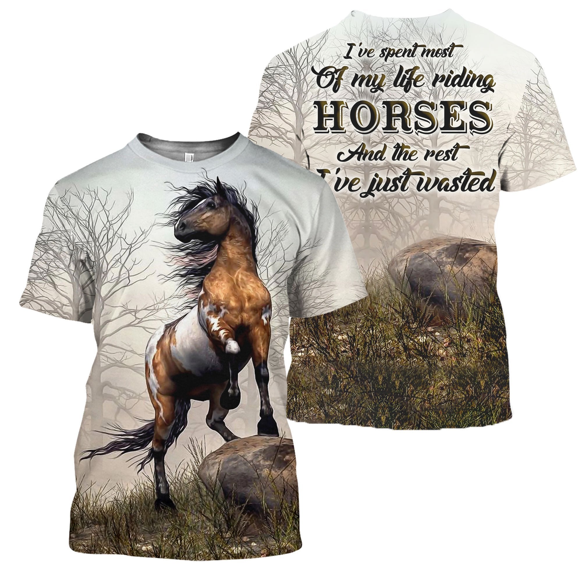 3D All Over Printed Riding Horse Shirts-Apparel-HP Arts-T-Shirt-S-Vibe Cosy™