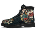 Oni Mask Tattoo Boots for Men and Women