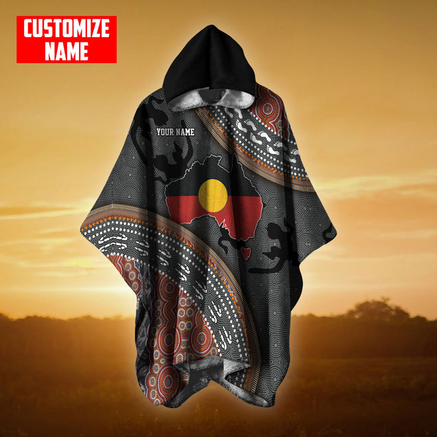 Custom name Aboriginal dots Zip pattern 3D printed Poncho