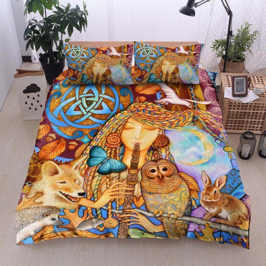 Hippie Girl With Animals Bedding Set TQH200723-BEDDING SETS-TQH-Twin-Vibe Cosy™