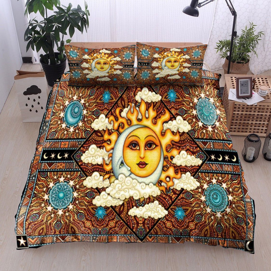 Hippie Sun And Moon Art Bedding Set TQH200725-BEDDING SETS-TQH-Twin-Vibe Cosy™