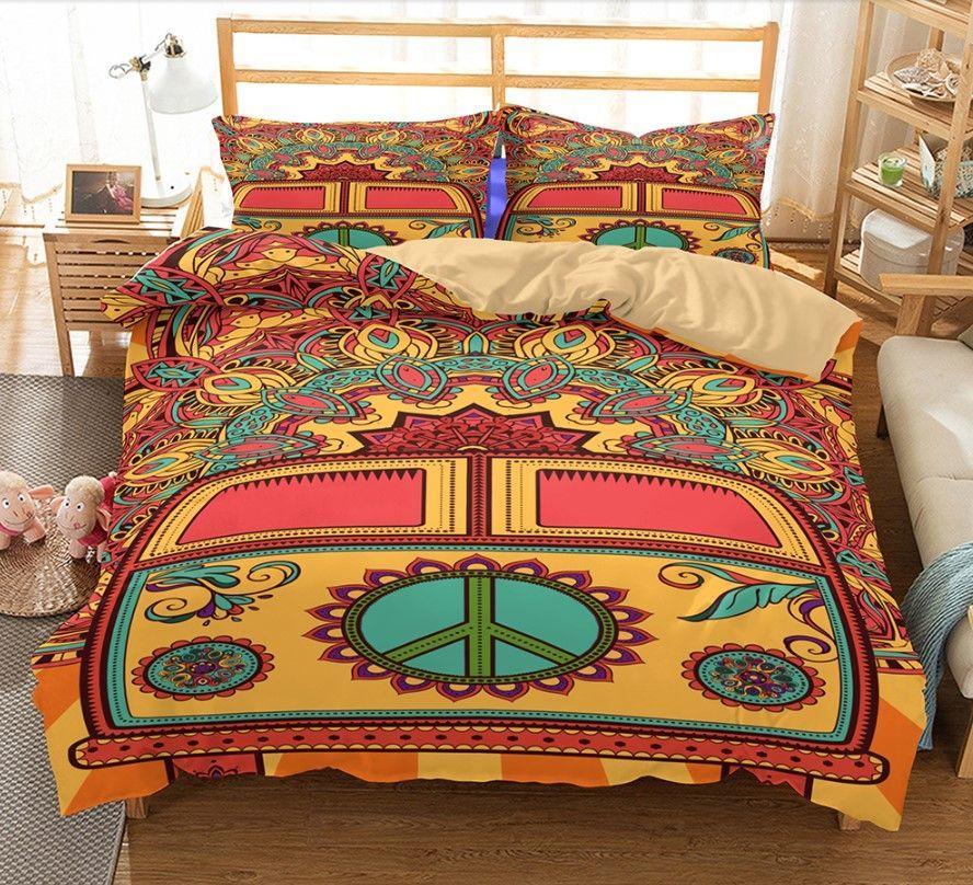 Loving Hippie Van Bedding Set TQH200744-BEDDING SETS-TQH-Twin-Vibe Cosy™