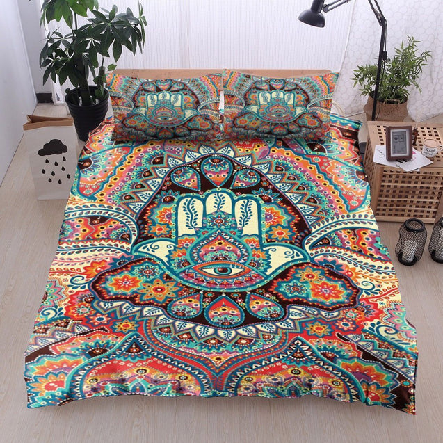 Hamsa Hippie Loving Bedding Set TQH200748-BEDDING SETS-TQH-Twin-Vibe Cosy™