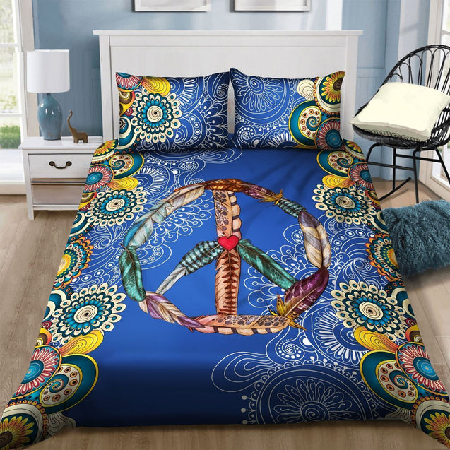 Native Hippie Symbols Bedding Set TQH200778-BEDDING SETS-TQH-Twin-Vibe Cosy™