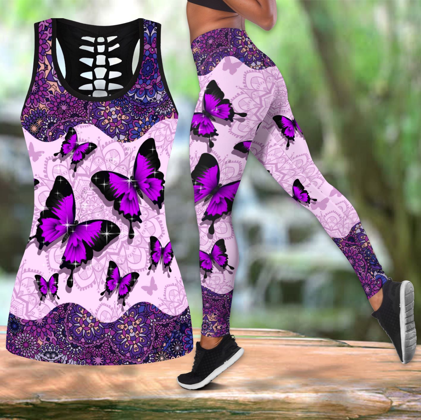 Beautiful Butterfly Combo Tank + Legging TR090401-Apparel-TA-S-S-Vibe Cosy™