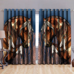 Native Horse Blackout Thermal Grommet Window Curtains TR1605201S-Curtains-MP-52'' x 63''-Vibe Cosy™