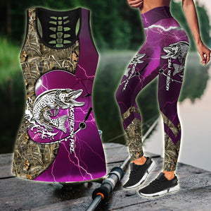 Northern Pike fishing gear country girl Tattoo camo Combo Legging + Tank TR190404A - Amaze Style™-Apparel