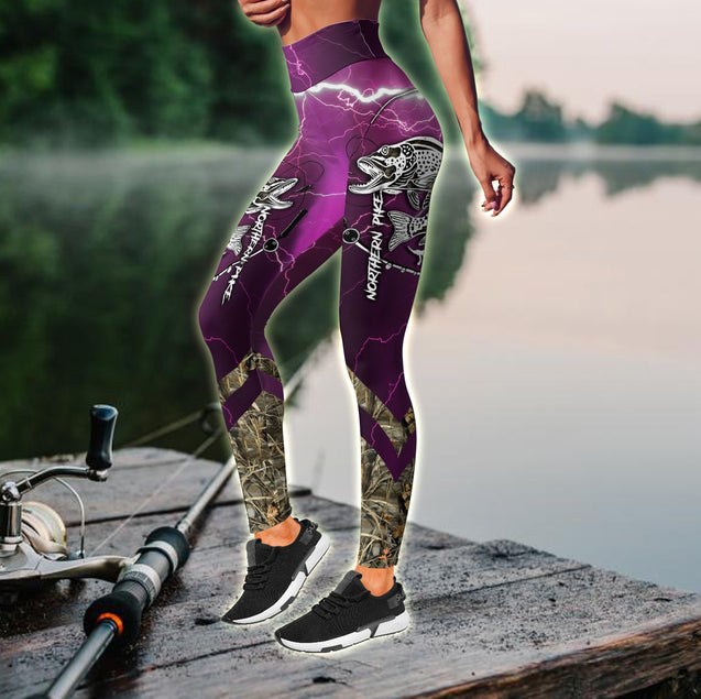 Northern Pike fishing gear country girl Tattoo camo Combo Legging + Tank TR190404A - Amaze Style™-Apparel