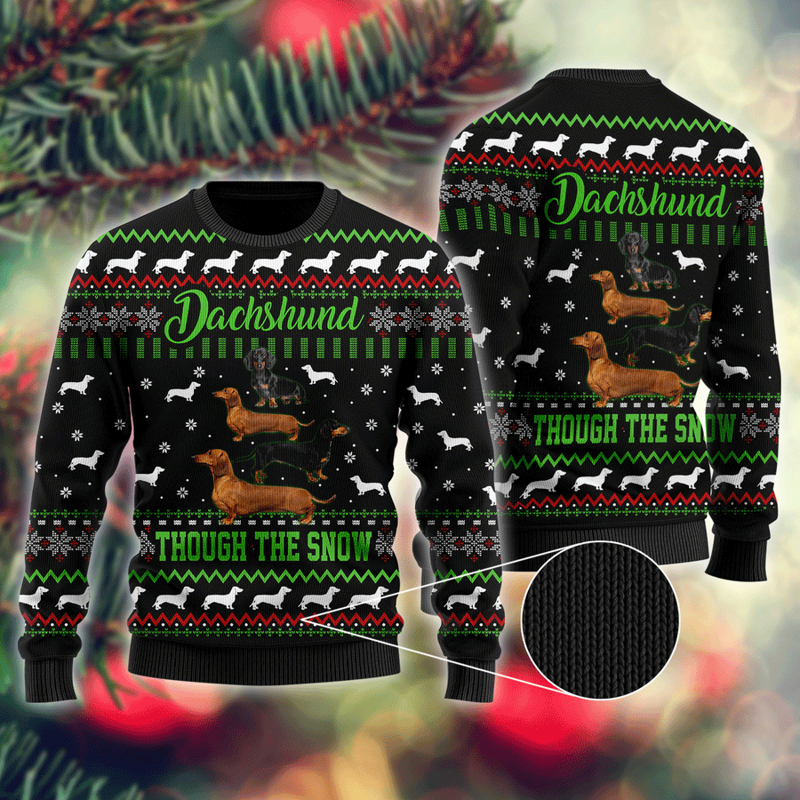 3D Dachshund Weiner Christmas Knitwear TR2110201