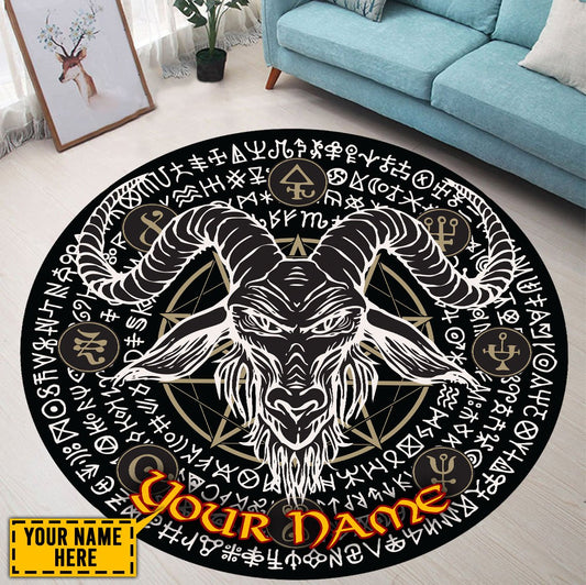 Customize Name Skull Circle Rug NTN19052103