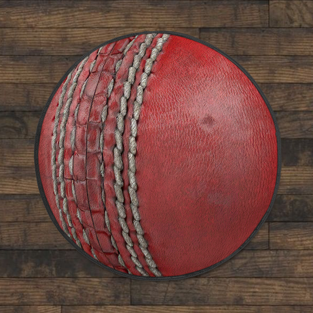 Cricket Ball Decor 3D design printed Circle Rug