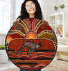 Aboriginal Kangaroo running Lizard Australia Art Circle Rug