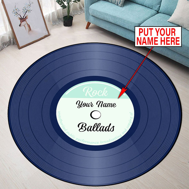 Customize Name Vinyl Record Circle Rug HHT11052101