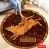 Personalized Name Vintage Bull Riding Circle Rug