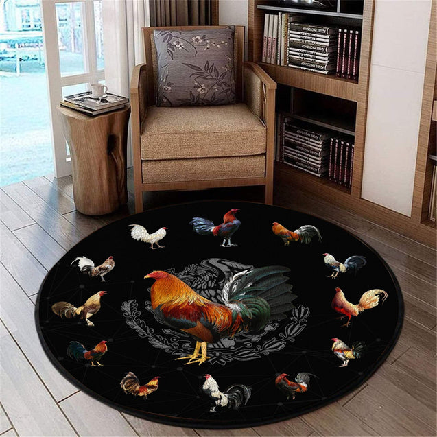 Rooster Circle Rug Pi24052105