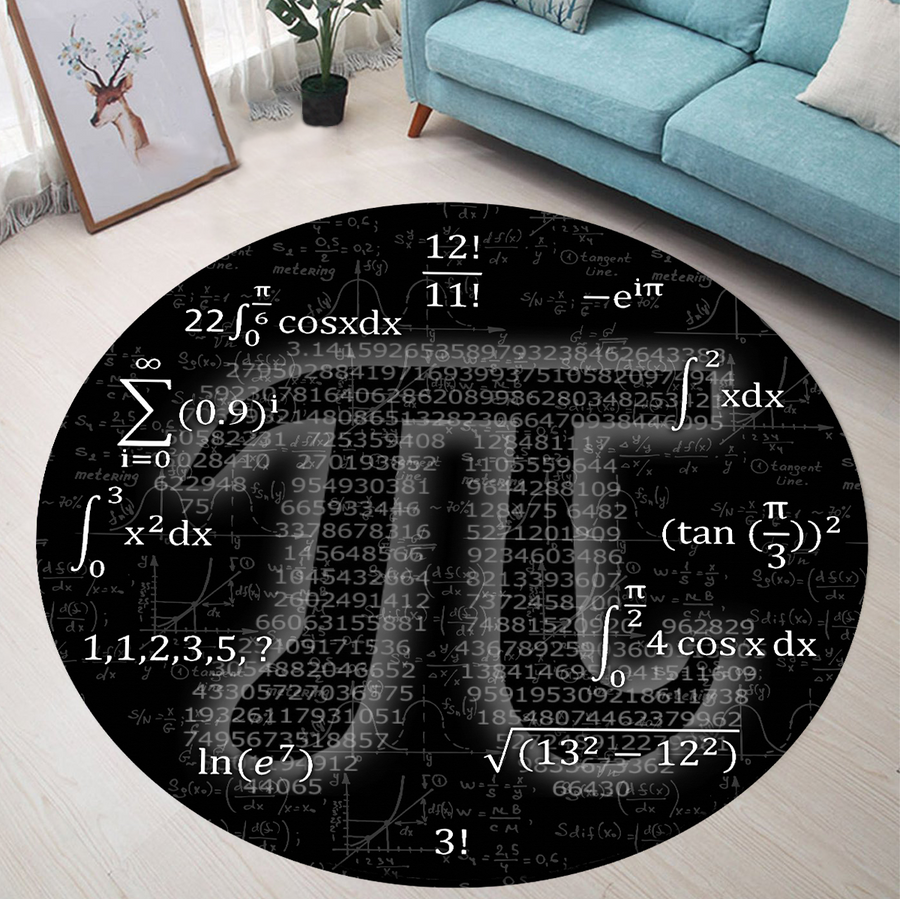 3D All Over Printed Science Circle Rug