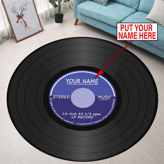 Customize Name Vinyl Record Circle Rug HHT05052101