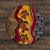 Aboriginal Turtles Map Australia Circle Rug