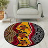 Aboriginal Turtles Map Australia Circle Rug