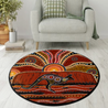 Aboriginal Kangaroo running Lizard Australia Art Circle Rug